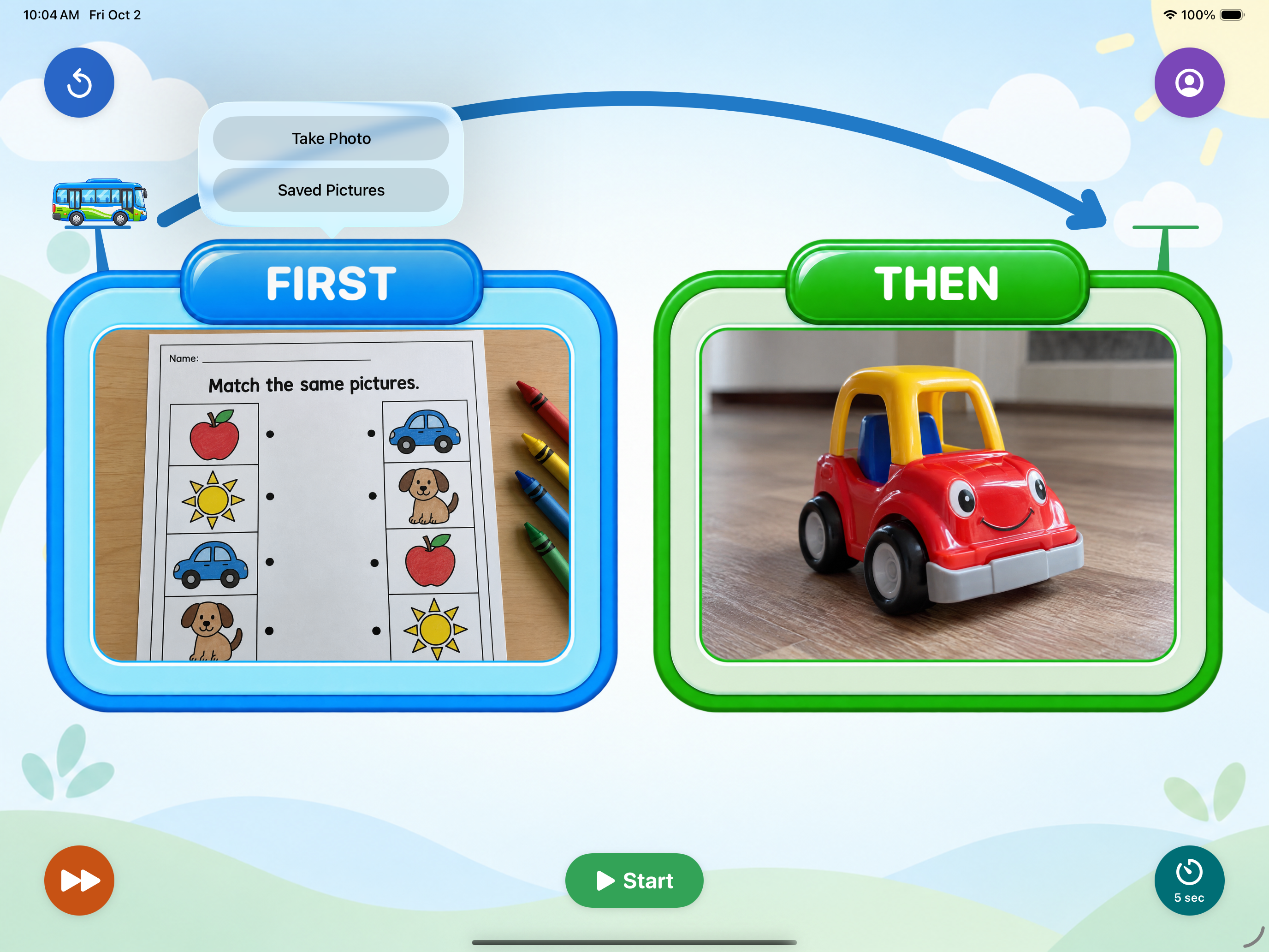 First-Then tutorial step 1