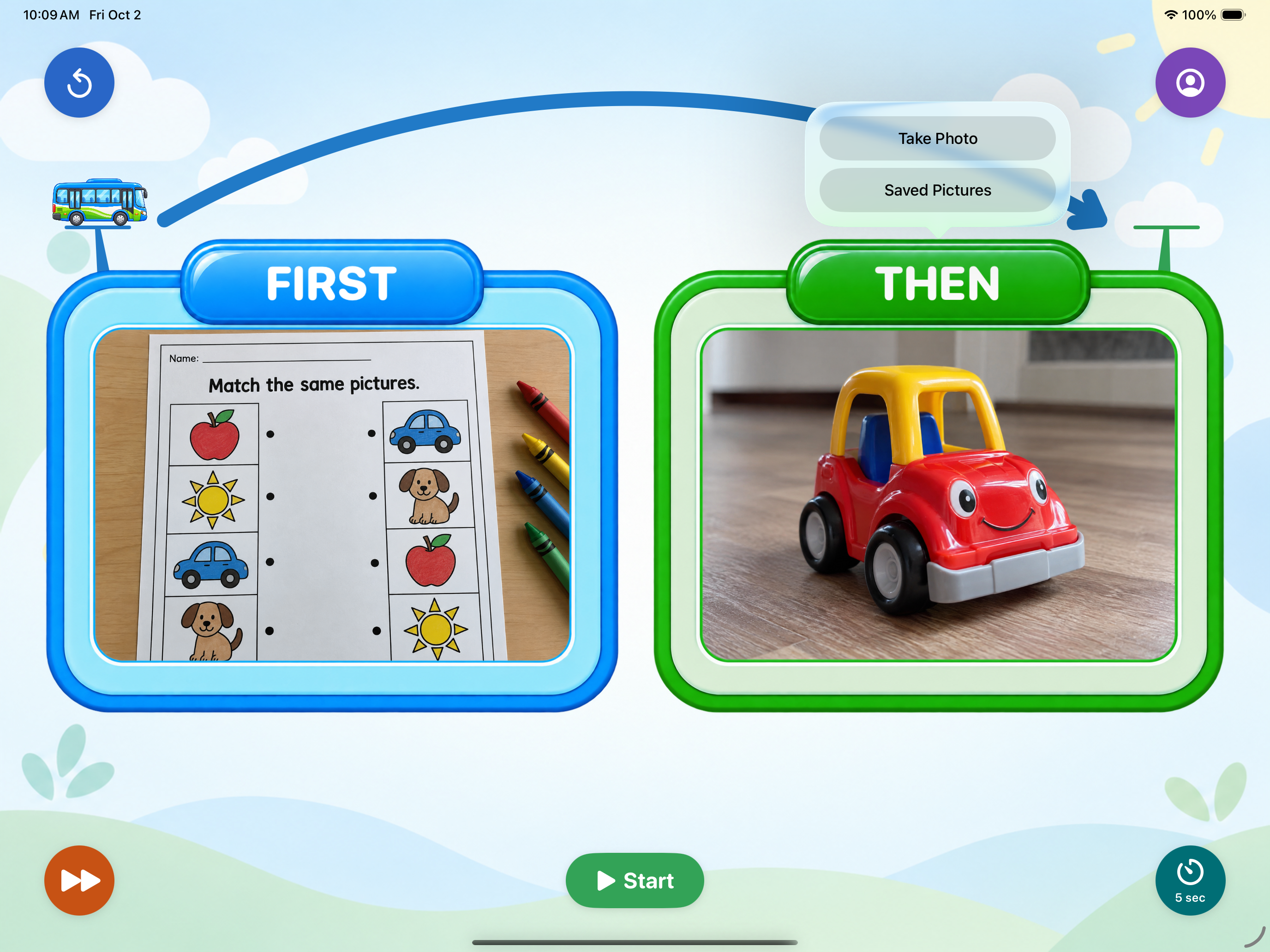 First-Then tutorial step 2