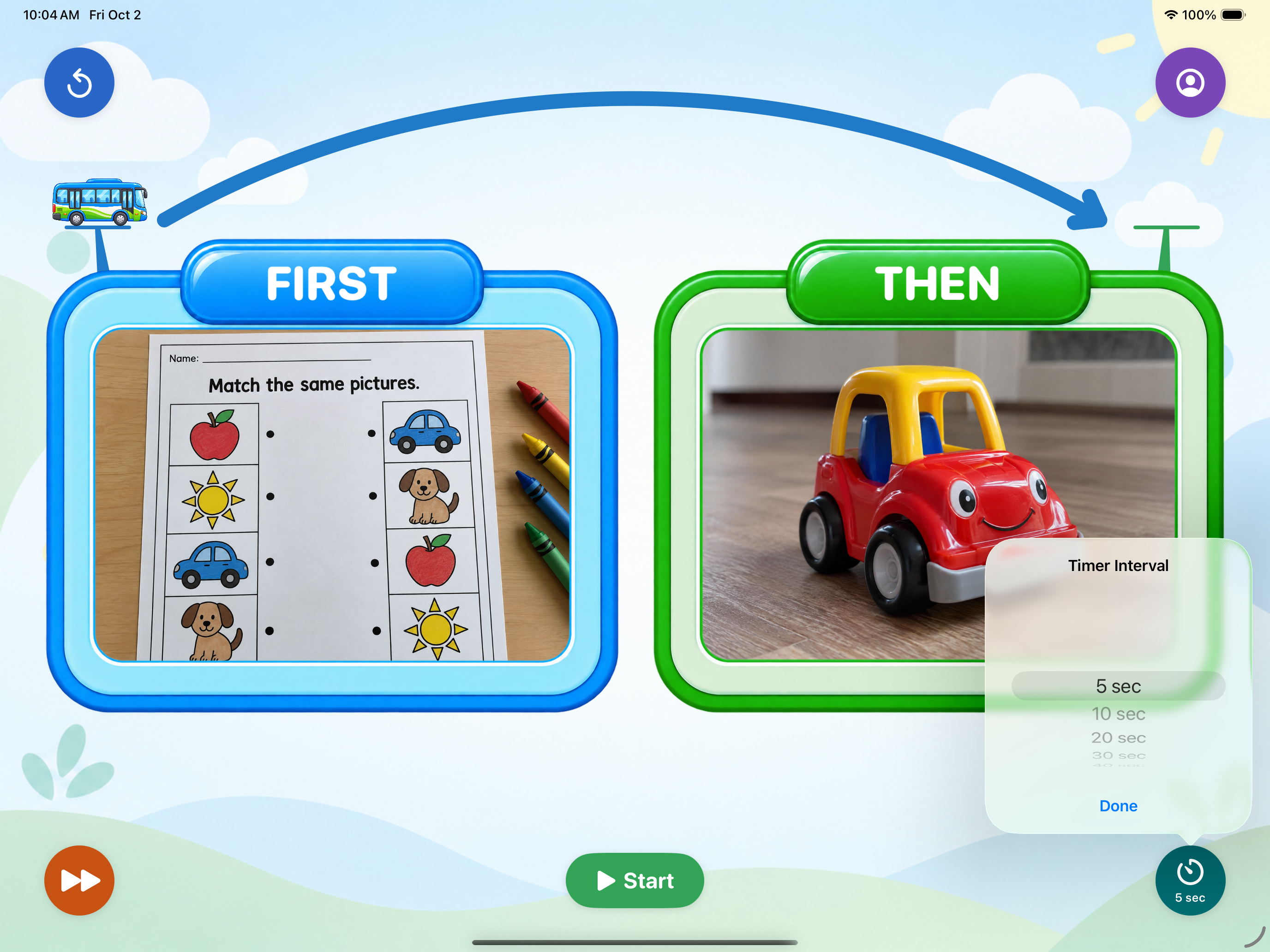 First-Then tutorial step 4